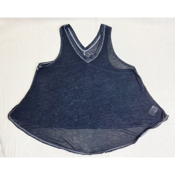 We The Free Breezy Charcoal Black Burnout Sleeveless Tank Raw Hem Small - Picture 8 of 12